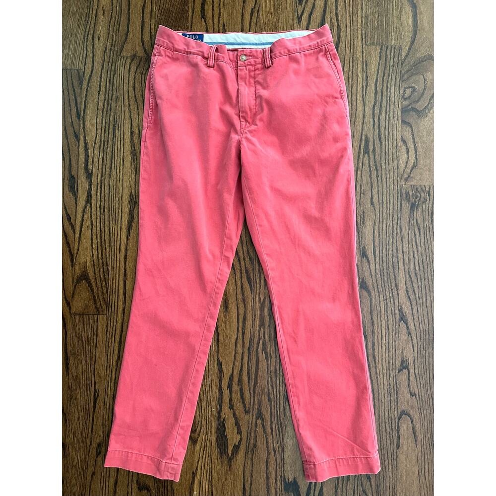 Mens Y2K POLO Ralph Lauren Blue Label Bedford Chino SlimFit Preppy Nantucket Red